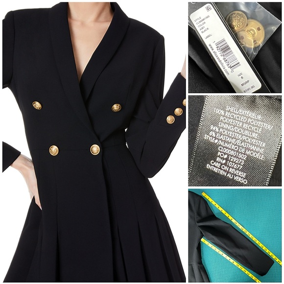 Alice + Olivia Kyrie Black Tuxedo Pleated Skirt Mini Dress - Picture 15 of 16